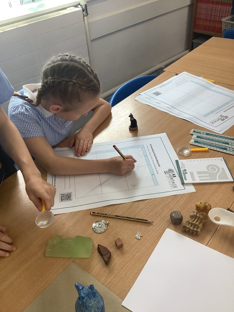 Children taking part in an AB Heritage Explorers archaeology workshop in North East England